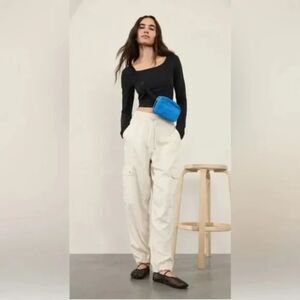 Athleta Celestial High Rise Utility Pant, Bone, Size M TALL, S/471984